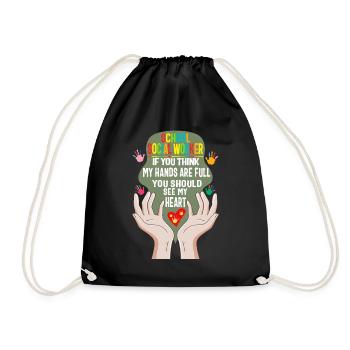 School Social Worker You Should See My Heart - Drawstring Bag - black - Front