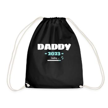 Daddy Loading 2023 Expectant Papa Father Birth - Drawstring Bag - black - Front