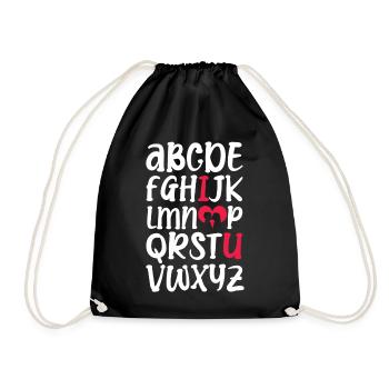 Alphabet de l’amour romantique Saint-Valentin - Sac de sport léger - noir - Devant