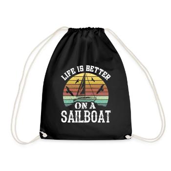 La vie est meilleure en naviguant sur un voilier - Sac de sport léger - noir - Devant