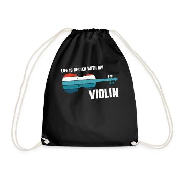 Violon Violoniste Rétro Vintage - Sac de sport léger - noir - Devant