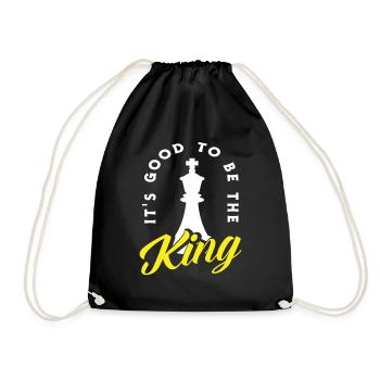 Chess King Chess piece - Drawstring Bag - black - Front