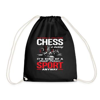 Schach Hobby Sport Intelligent - Turnbeutel - Schwarz - Vorne