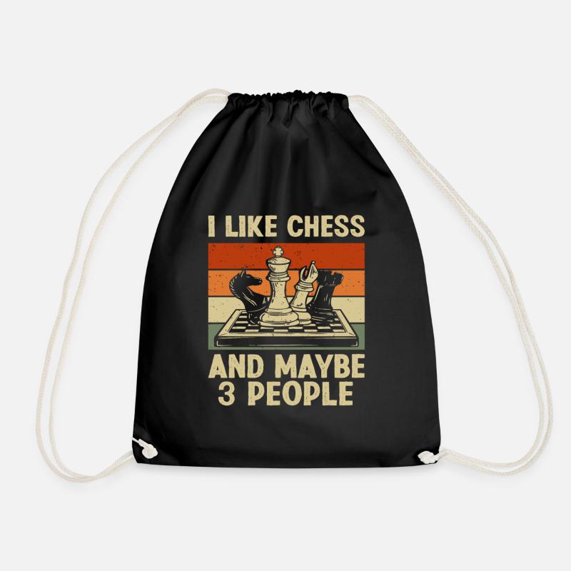 Schach Liebe Schachspieler Geschenk - Turnbeutel - Schwarz