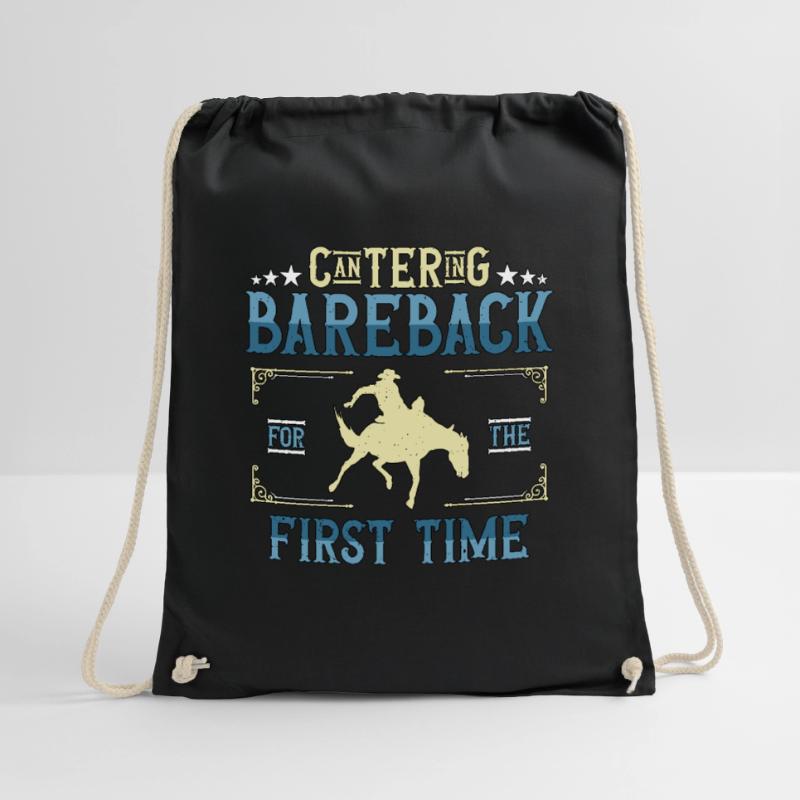 Bareback Riding Cantering Bareback For Rodeo Rider Drawstring Bag