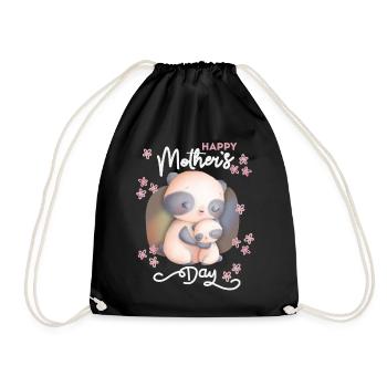 Fête des mères Mama-Mami Maman Maman Drôle Panda Ours - Sac de sport léger - noir - Devant