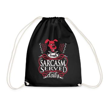 Dog, sarcasm, funny saying typography - Drawstring Bag - black - Front