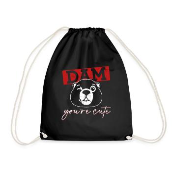 Merde, es-tu mignon - Drôle de castor - Sac de sport léger - noir - Devant