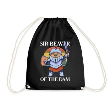 Sir Beaver Of The Dam - Merry Beaver Knight - Drawstring Bag - black - Front