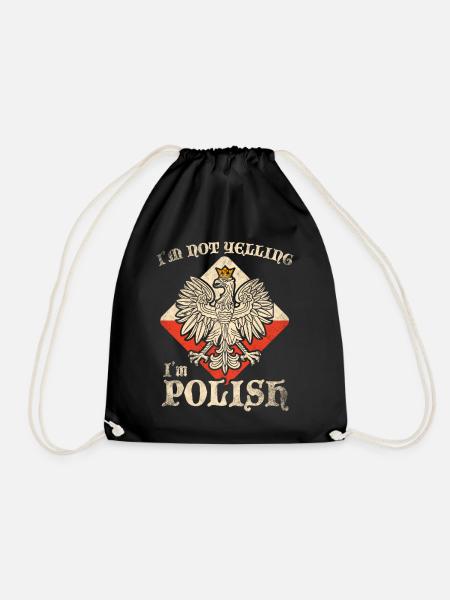 Polen Lustig Polska Polski - Turnbeutel - Schwarz