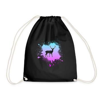 Deer - Drawstring Bag - black - Front