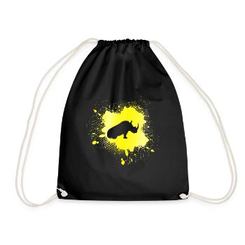 Rhinoceros - Drawstring Bag - black - Front