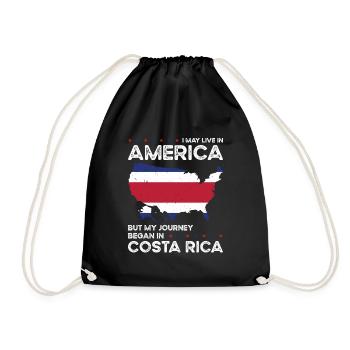 Born Costa Rican Costa Rica American USA - Drawstring Bag - black - Front