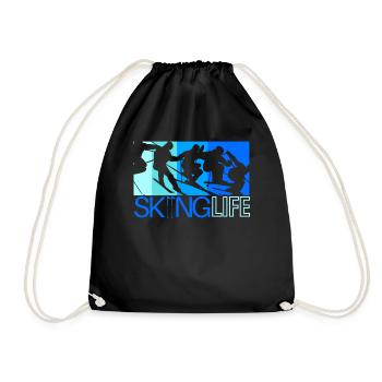 Skiing Life Ski Winter Alpine Sport Snow - Turnbeutel - Schwarz - Vorne