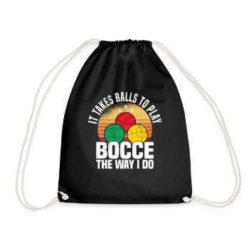 Boccia Petanque Boule Bocciaspieler Lyonnais - Turnbeutel - Schwarz - Vorne