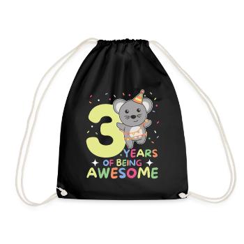 Mouse for the 3rd birthday children three years old - Drawstring Bag - black - Front