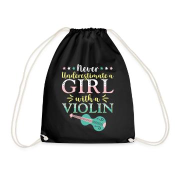 Violoniste Violoniste Fille Jamais - Sac de sport léger - noir - Devant