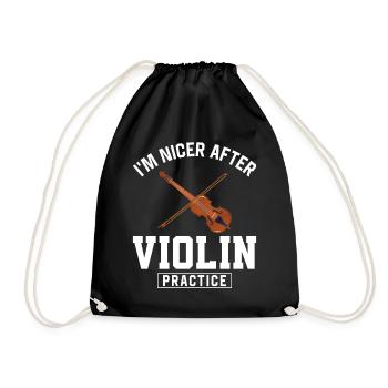 Violin Violinist I'm Nicer After - Drawstring Bag - black - Front