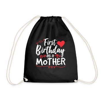 Erster Geburtstag Als Mutter Party Mama Mami - Turnbeutel - Schwarz - Vorne