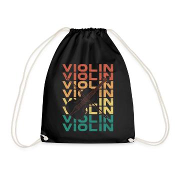Violin Violinist Retro Vintage - Turnbeutel - Schwarz - Vorne