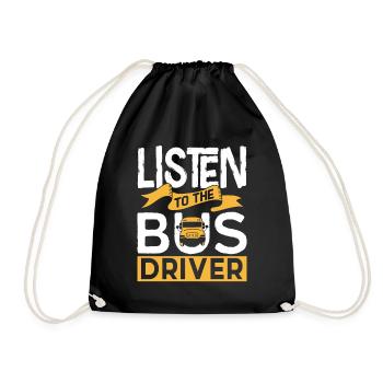 Écoutez le chauffeur de bus conduire l’autocar - Sac de sport léger - noir - Devant