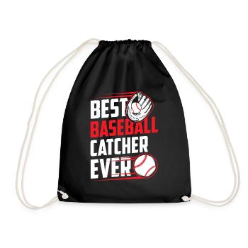 Best Baseball Catcher Ever Hobby Catcher - Drawstring Bag - black - Front
