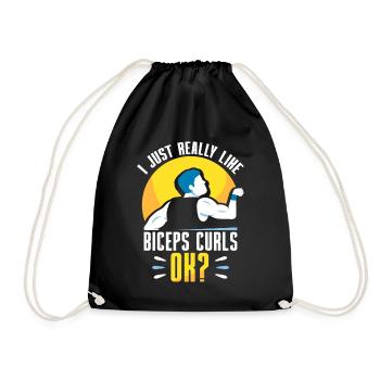J’aime vraiment les muscles des biceps - Sac de sport léger - noir - Devant