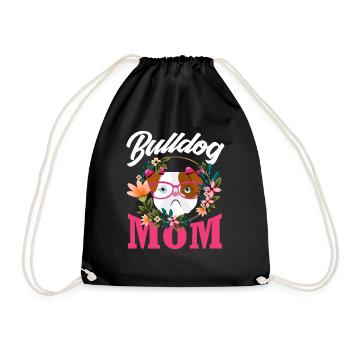 Bulldog Mama Gift - Drawstring Bag - black - Front