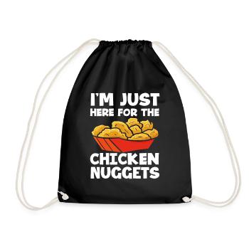 Fast Food Spruch Chicken Nuggets - Turnbeutel - Schwarz - Vorne