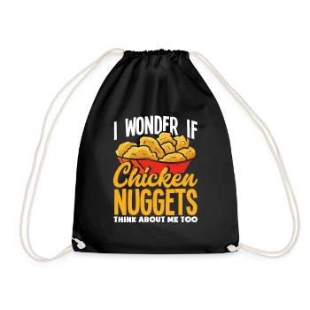 Chicken Nuggets Spruch Lustiges Chicken Nugget - Turnbeutel - Schwarz - Vorne
