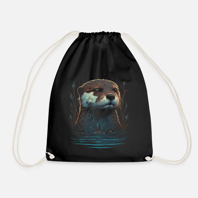 Otter Seeotter - Turnbeutel - Schwarz