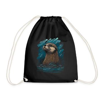 Loutre de mer - Sac de sport léger - noir - Devant