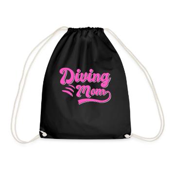 Diving Mama Gift - Drawstring Bag - black - Front