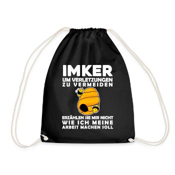 Imker Honig Imkerei - Imker Geschenk - Turnbeutel - Schwarz - Vorne