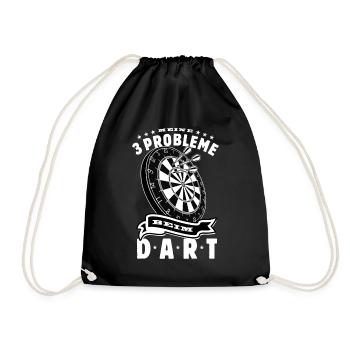 Dart Probleme - 26 - Dartfan - Dartspieler - Turnbeutel - Schwarz - Vorne