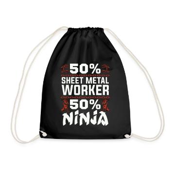 Sheet Metal Worker 50% Sheet Metal Worker Mechanic - Drawstring Bag - black - Front