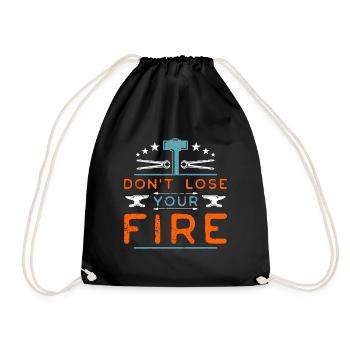 Forging Don't Lose Your Fire Goldsmith Blacksmiths - Drawstring Bag - black - Front