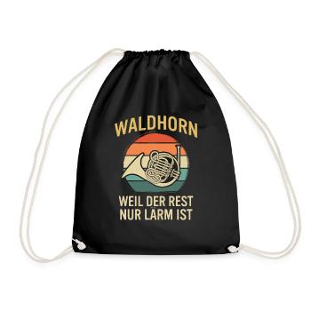 Waldhorn Waldhornspieler Waldhornist - Turnbeutel - Schwarz - Vorne