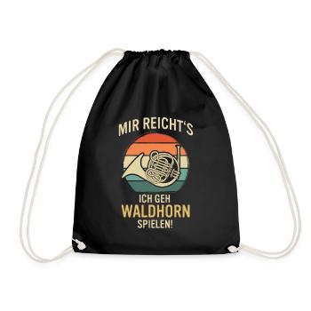 Waldhorn Waldhornspieler Waldhornist - Turnbeutel - Schwarz - Vorne