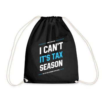 I Can't It's Tax Season - Accountant Funny Gift - Drawstring Bag - black - Front