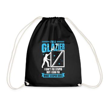 Lustiges Glaser Job Glasermeister Geschenk - Turnbeutel - Schwarz - Vorne