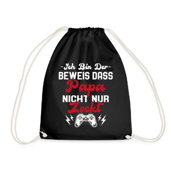 Grossesse Bébé Naissance Gamer - Papa Dire - Sac de sport léger - noir - Devant