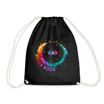 Dia De Los Muertos Shirt, Bruja Vibes Witchy Tee, - Drawstring Bag - black - Front