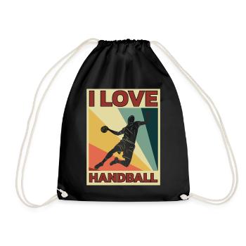 Équipe de handball, club, entraîneur, entraîneur, joueur - Sac de sport léger - noir - Devant