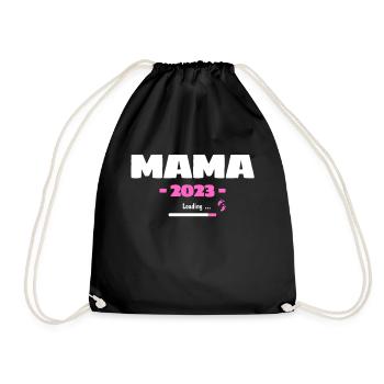 Mama 2023 Loading - Werdende Mama Motiv für - Turnbeutel - Schwarz - Vorne