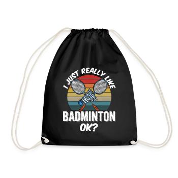 Ich Mag Badminton Einfach Sehr Badmintonspieler - Turnbeutel - Schwarz - Vorne
