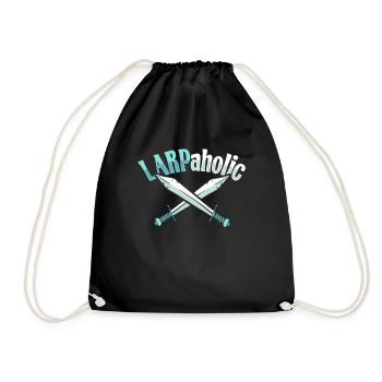 Larp Larpaholic RPG Role-playing Game Design for A - Drawstring Bag - black - Front