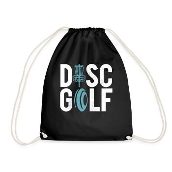 Lustiges Disc Golf & Ultimate Frisbee Spieler - Turnbeutel - Schwarz - Vorne