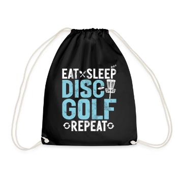 Lustiges Disc Golf & Ultimate Frisbee Spieler - Turnbeutel - Schwarz - Vorne