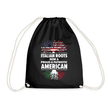 Born Italian Italy American USA Citizenship - Drawstring Bag - black - Front